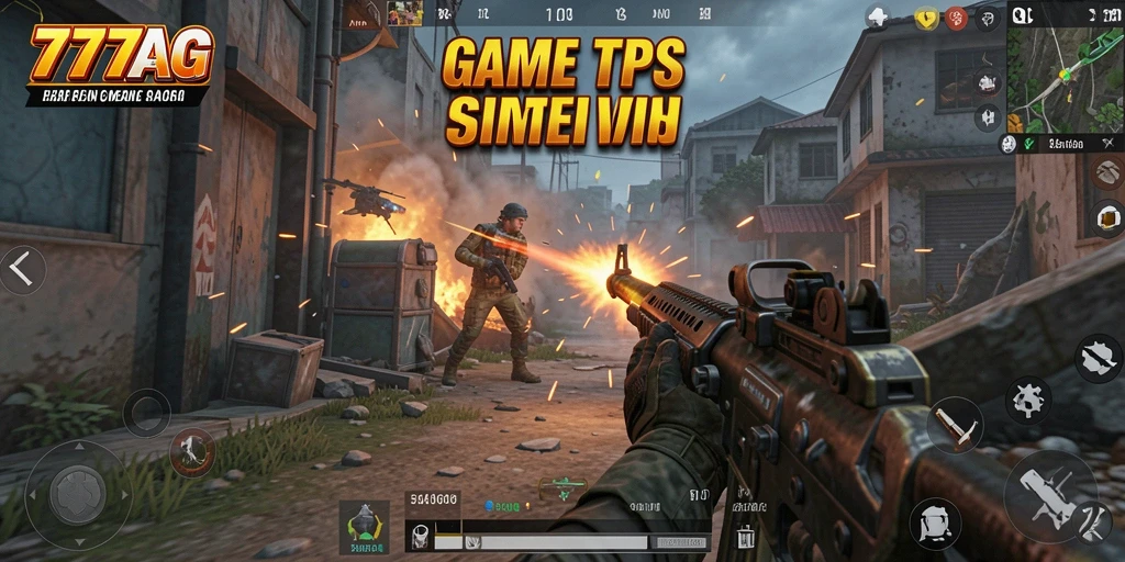 Tampilan gameplay 777AG yang menegangkan dalam pertempuran TPS.