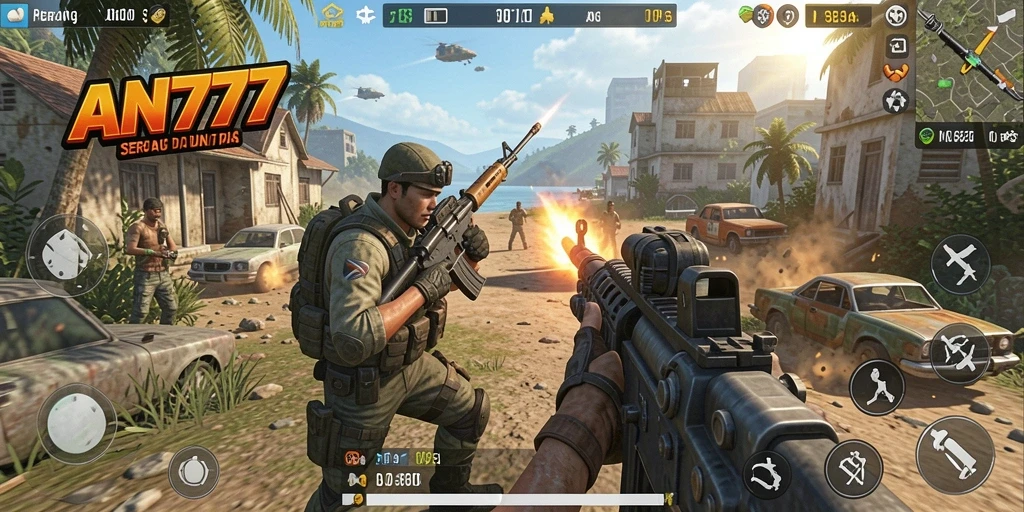 Tampilan seru dari gameplay AN777 yang penuh aksi.