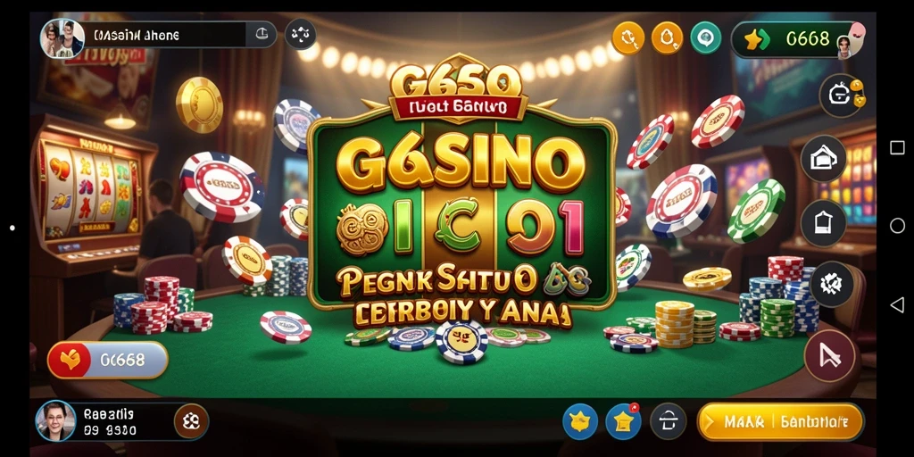 Tangkapan layar utama G668 menampilkan dealer langsung dalam permainan kasino yang seru.