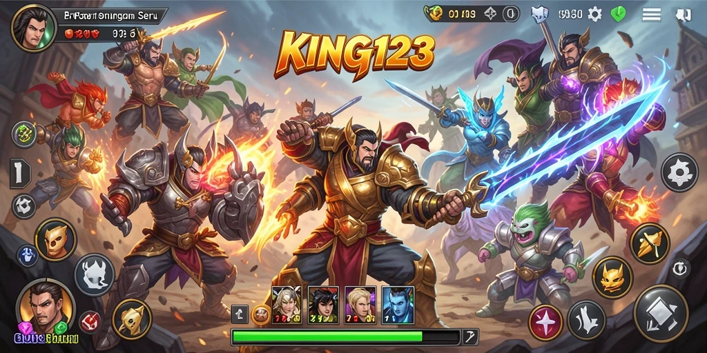 Tampilan spektakuler dari karakter dan pertarungan dalam KING123.